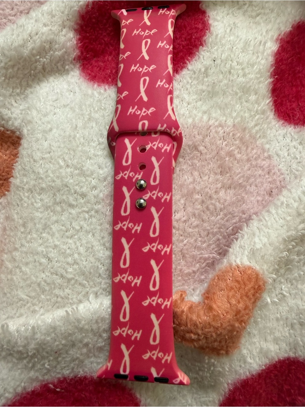 Fancy Band- Pink Hope Ribbon Silicone Apple Watch Band